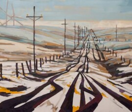 Range Rd1-5 (SecondPainting), 36x76. oil on canvas CN2019
@Mortar and Brick Art Gallery and Events, Lethbridge